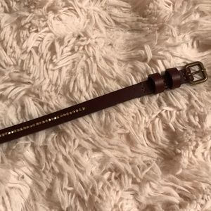 Skinny Brown Leather Belt